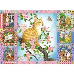 Blossoms and Kittens Quilt Puzzle 1000pc