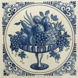 Delft Blue Fruit Bowl Tile