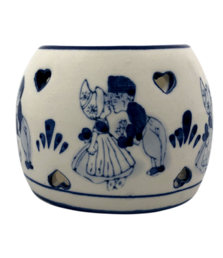 Delft Blue Kissing Couple Tea Light Holder