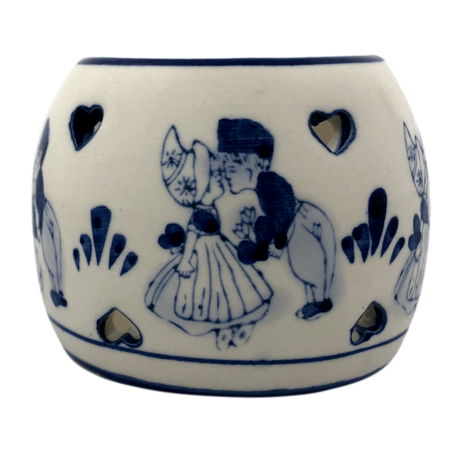 Delft Blue Kissing Couple Tea Light Holder