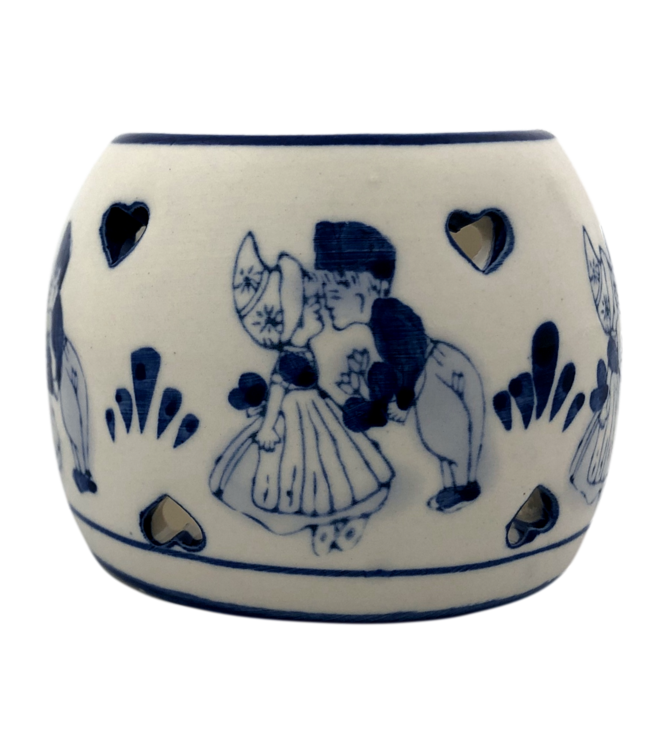 Delft Blue Kissing Couple Tea Light Holder