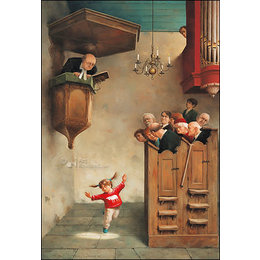 Marius van Dokkum Dancing in the Church Greeting Card -12x17cm