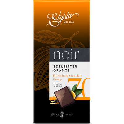 Elysia Noir 70% Dark Orange Chocolate 100g