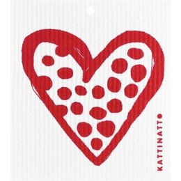 Red Heart Outline Dots Swedish Dishcloths