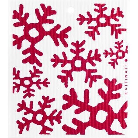 Red Snowflakes Swedish Dishcloths