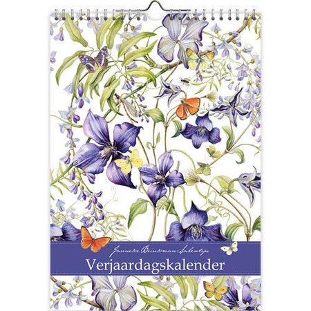 Purple Flowers Perpetual Birthday Calendar