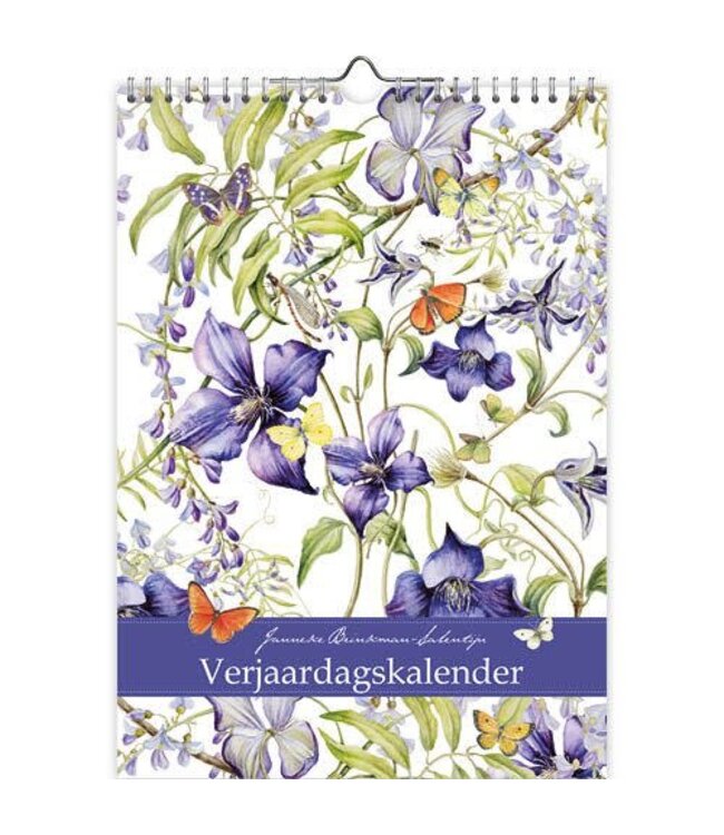 Purple Flowers Perpetual Birthday Calendar