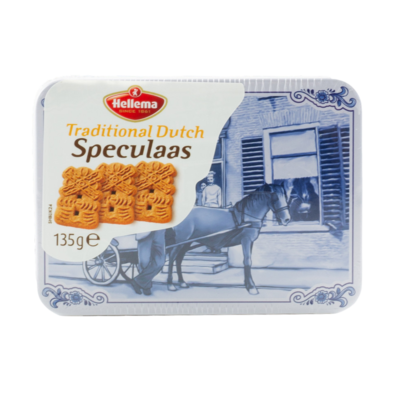 Hellema Delft Blue Tin Filled With Speculaas 135g