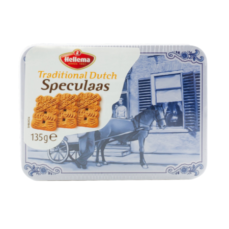 Hellema Delft Blue Tin Filled With Speculaas 135g