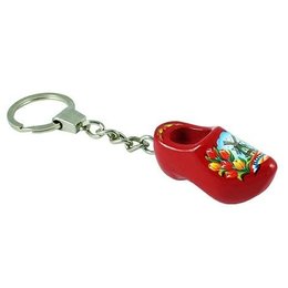 Red Single Wooden Shoe Keychain