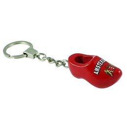 Amsterdam Single Wooden Shoe Keychain