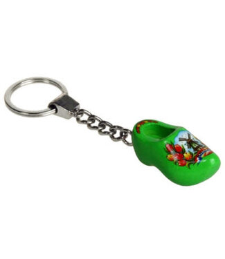 Green Single Wooden Shoe Keychain