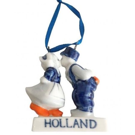 Kissing Couple - Delft Blue Christmas Ornament