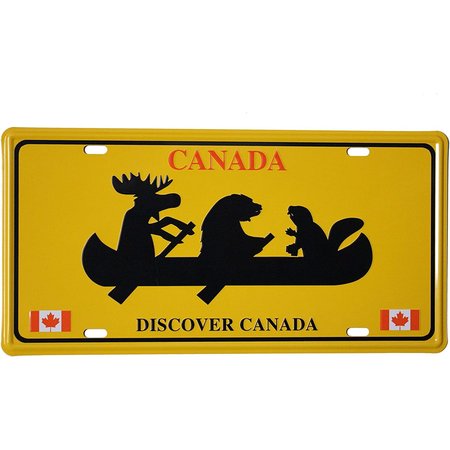 Discover Canada Aluminum License Plate 8"x4"