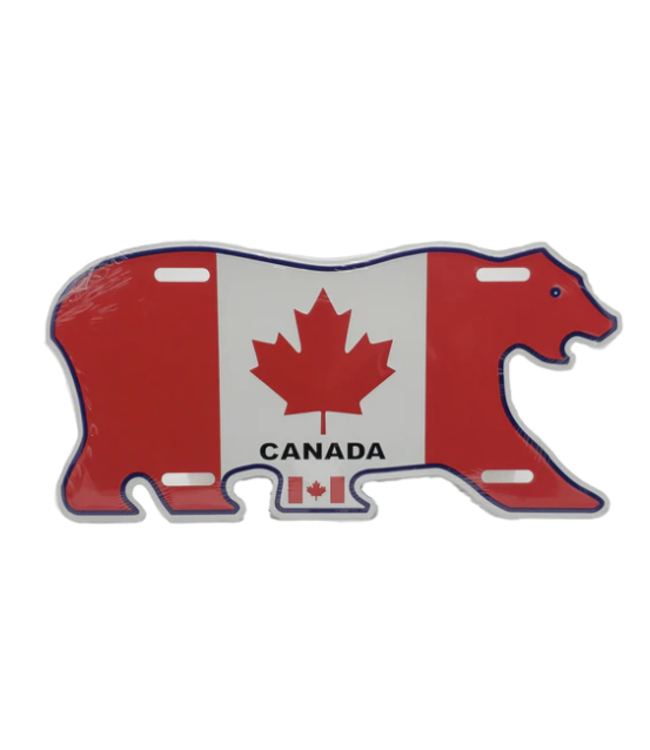 Canadian Bear Aluminum License Plate