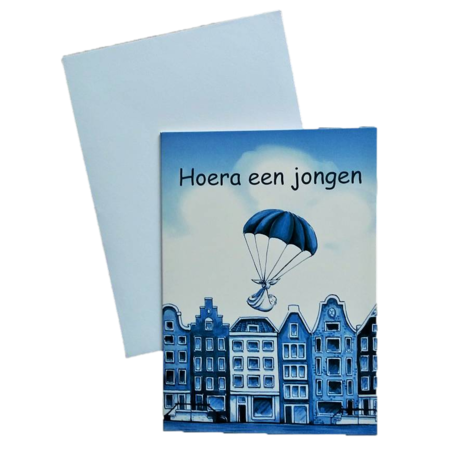 Hoera een Jongen Greeting Card - Tiles