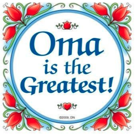Oma Is The Greatest! Flowers Wall Tile 6"x6"