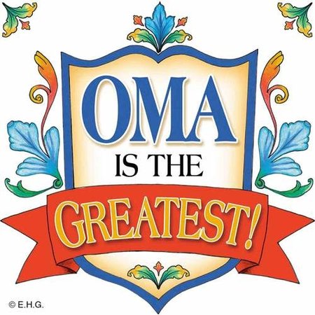 Oma Is The Greatest! Ribbon Wall Tile 6"x6"