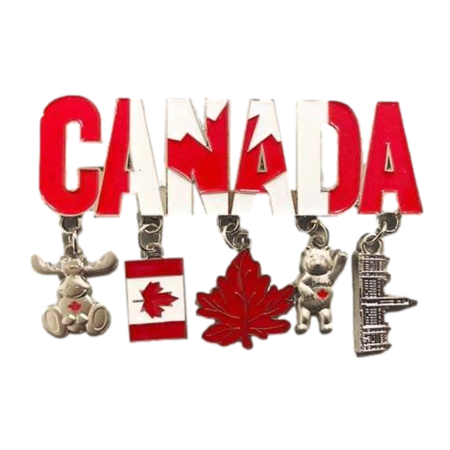 Canada Magnet with 5 Charms