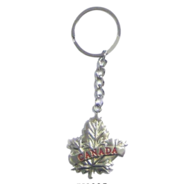 Canada Maple Leaf Keychain - Silver