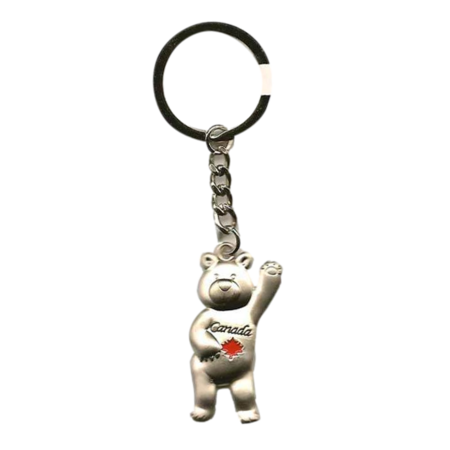 Canada Bear Keychain - Silver