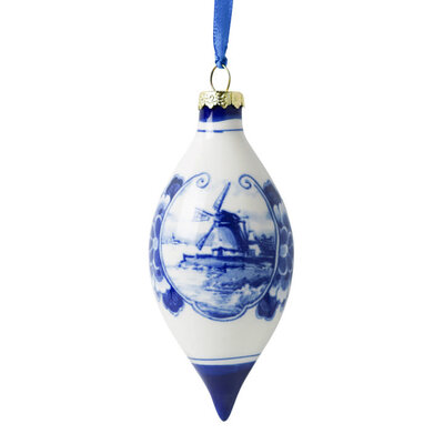 Heinen Delft Blue Windmill Christmas Ornament