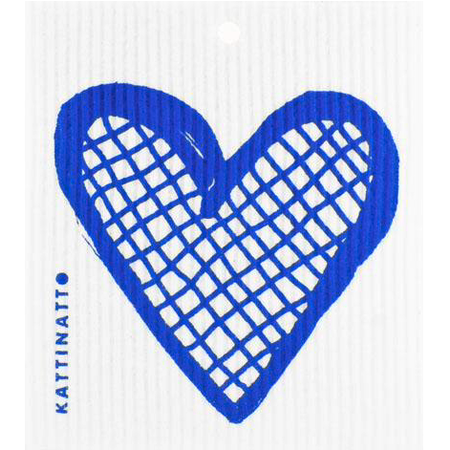 Blue Heart Lattice Swedish Dishcloths