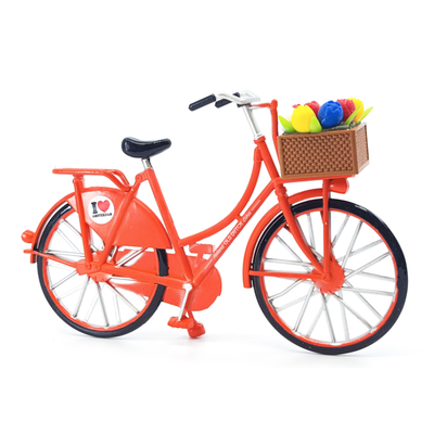 Orange Amsterdam Bike with Basket of Tulips