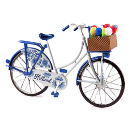 Delft Blue Holland Bike with Basket of Tulips