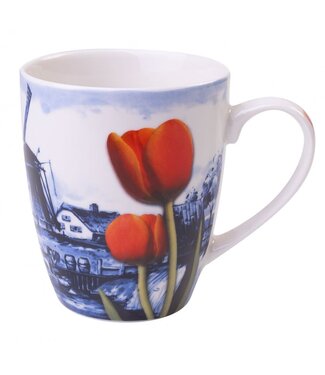 Heinen Delft Blue Windmill Tulip Mug 300ml