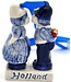 Kissing Couple - Delft Blue Christmas Ornament Flowers