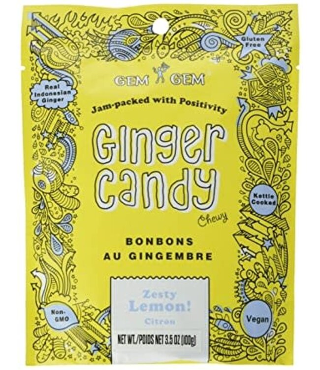 Gem Gem Ginger Candy Lemon 100g