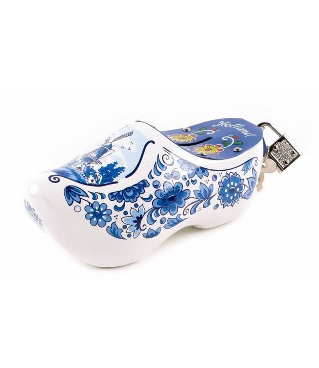 Delft Blue Wooden Shoe Money Bank Holland