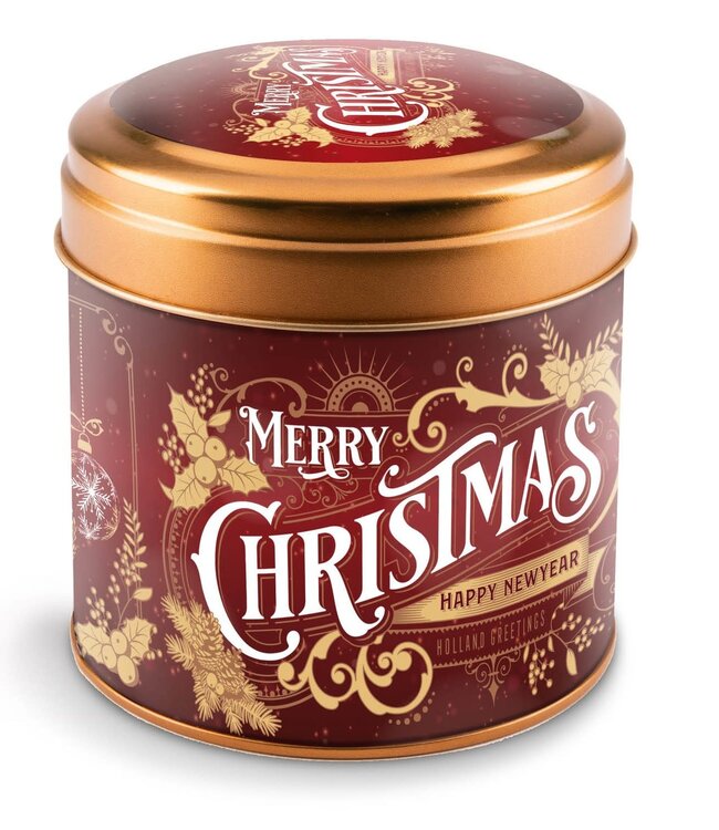 Merry Christmas Tin Red