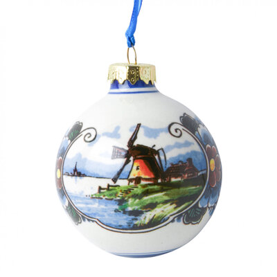 Ball - Coloured Windmill Christmas Ornament 5cm