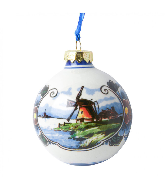 Ball - Coloured Windmill Christmas Ornament 5cm
