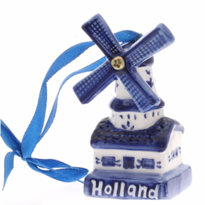 Windmill - Delft Blue Holland Christmas Ornament