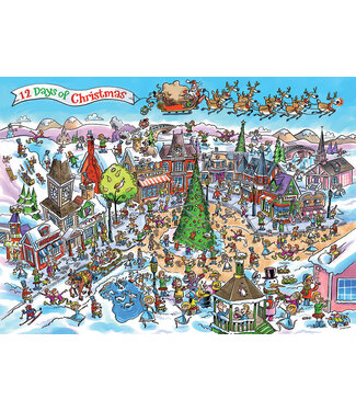 DoodleTown: 12 Days of Christmas Puzzle 1000pc