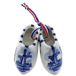 Delft Blue Ceramic Wooden Shoes 8cm