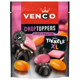Venco Drop Toppers with Tikkels 215g