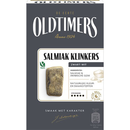Oldtimers Zwart-Wit Salmiak Klinkers (Grey) 185g