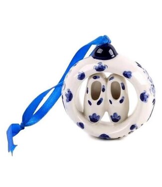 Wooden Shoes- Delft Blue Wreath Christmas Ornament