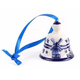 Bell - Delft Blue Windmill Christmas Ornament