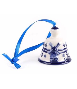 Bell - Delft Blue Windmill Christmas Ornament