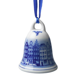 Bell Delft Blue Canal Houses Christmas Ornament