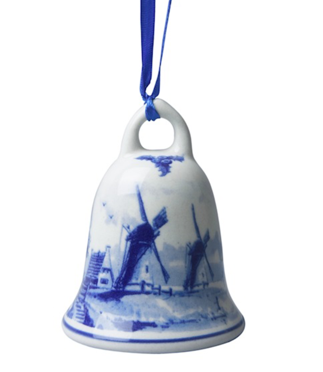 Bell - Delft Blue Windmill Christmas Ornament