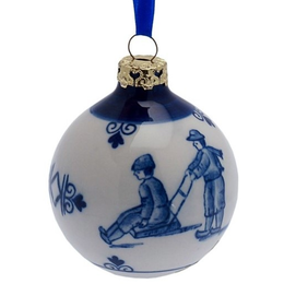 Ball - Delft Blue Children Christmas ornament