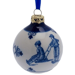 Delft Blue Children Christmas ornament