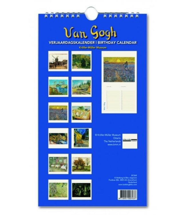 Vincent Van Gogh Perpetual Birthday Calendar