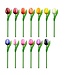 Large Wooden Dutch Tulip Aubergine & White